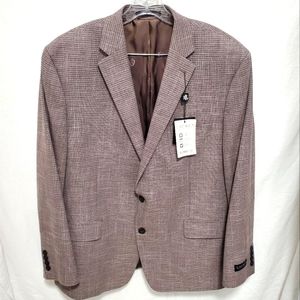 LAUREN RALPH LAUREN Brown/Cream Lexington BLAZER 46R NWT! Msrp:$295